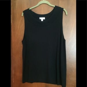 Black, Collared, Sleeveless Top.
